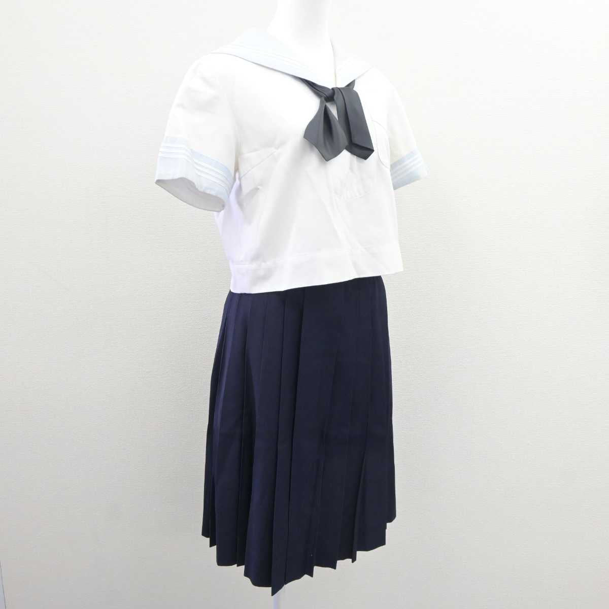 【中古】神奈川県 フェリス女学院中学・高等学校 女子制服 3点 (セーラー服・スカート) sf062895