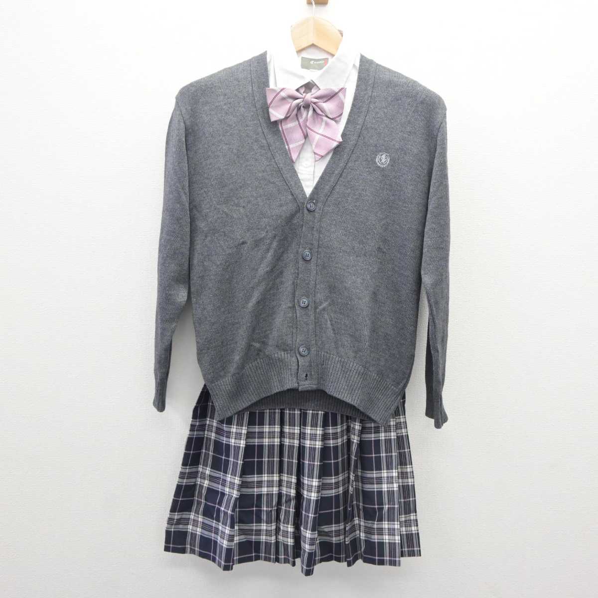 【中古】東京都 目黒日本大学高等学校  女子制服 4点 (ニット・シャツ・スカート) sf062898