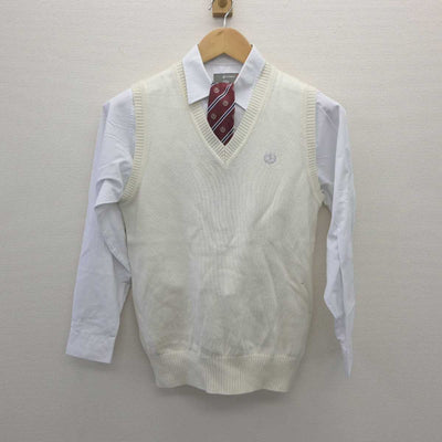 【中古】東京都 目黒日本大学高等学校 女子制服 5点 (ニットベスト・シャツ・シャツ) sf062900