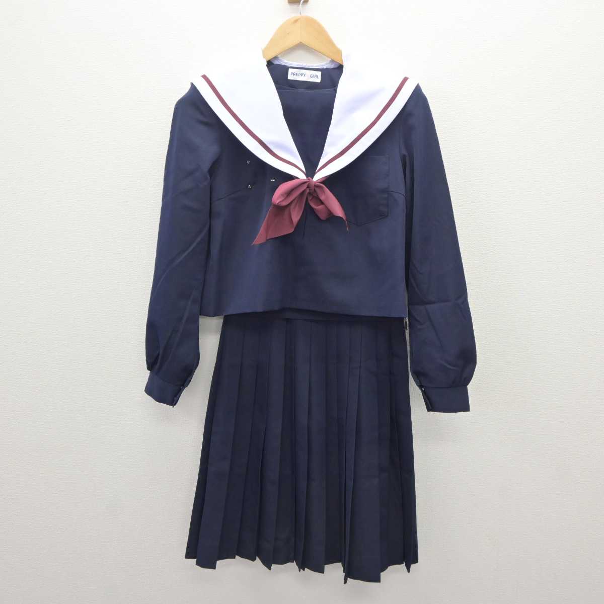 【中古】愛知県 安祥中学校 女子制服 3点 (セーラー服・スカート) sf062905