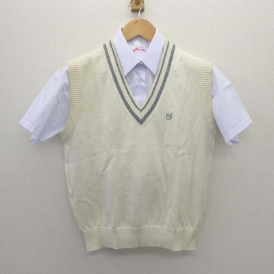 【中古】埼玉県 大宮東高等学校 女子制服 2点 (ニットベスト・シャツ) sf062914