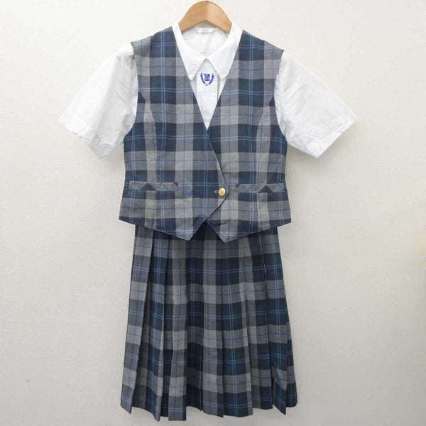 【中古】山口県 宇部商業高等学校 女子制服 4点 (ベスト・シャツ・スカート) sf062953 | 中古制服通販パレイド