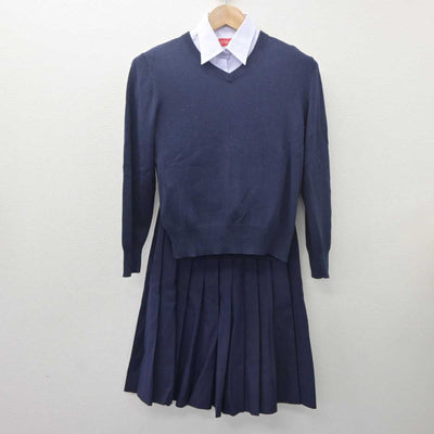 【中古】神奈川県 大野南中学校 女子制服 4点 (ブレザー・ニット・シャツ・スカート) sf062958