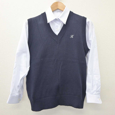 【中古】東京都 駒沢大学高等学校 女子制服 2点 (ニットベスト・シャツ) sf062975