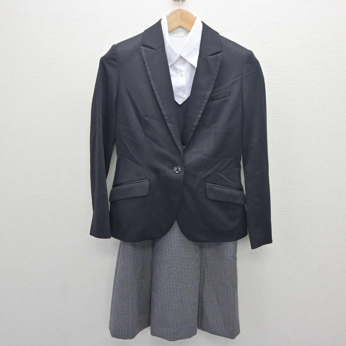 【中古】 事務服 女子制服 3点 (ジャケット・ジャンパースカート・シャツ) sf062980