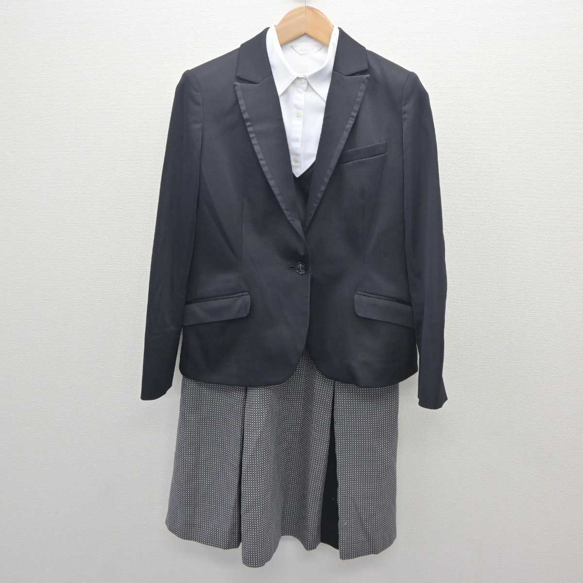 【中古】 事務服 女子制服 3点 (ジャケット・ジャンパースカート・シャツ) sf062983