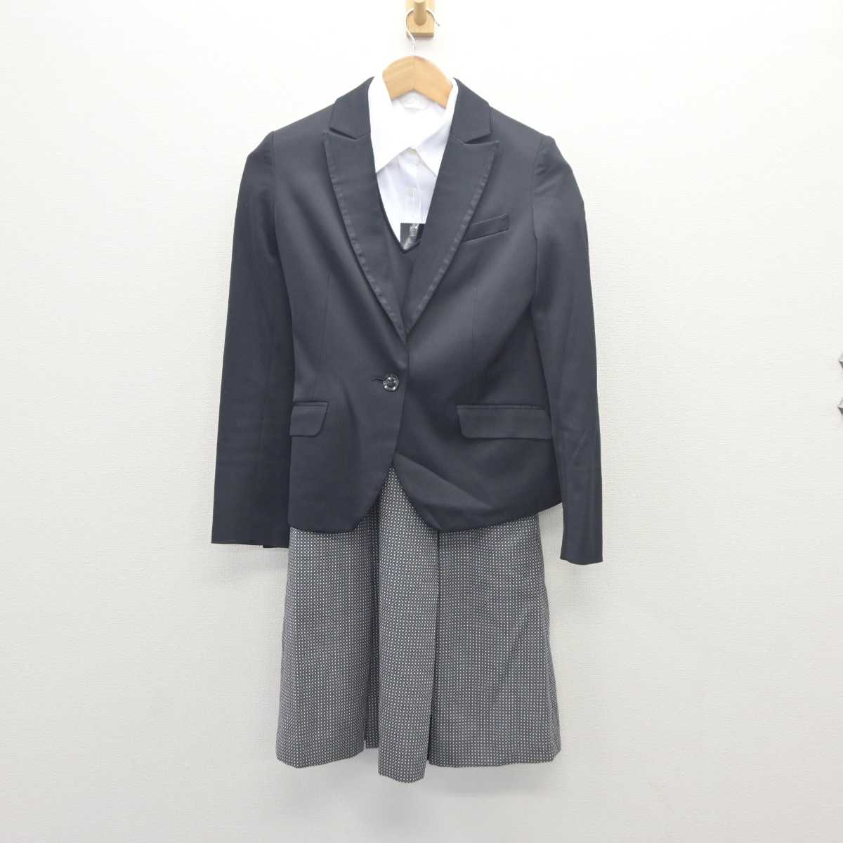 【中古】 事務服 女子制服 3点 (ジャケット・シャツ・ジャンパースカート) sf063000