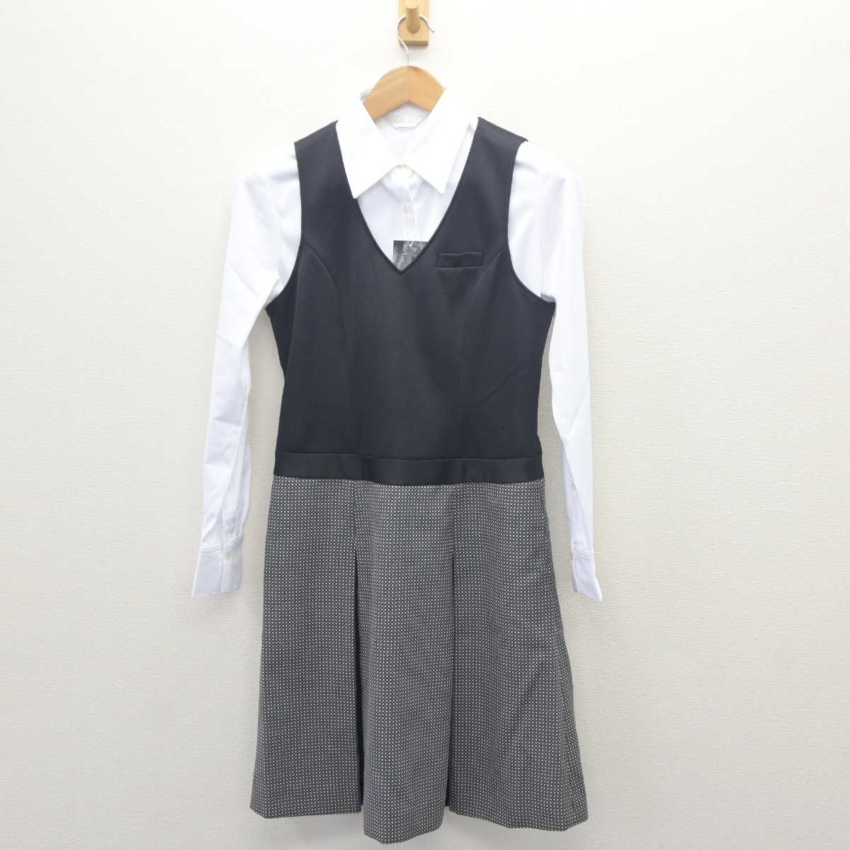 【中古】 事務服 女子制服 3点 (ジャケット・シャツ・ジャンパースカート) sf063000