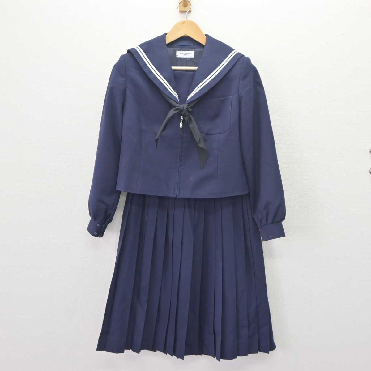 【中古】岐阜県 竹鼻中学校 女子制服 3点 (セーラー服・スカート) sf063061