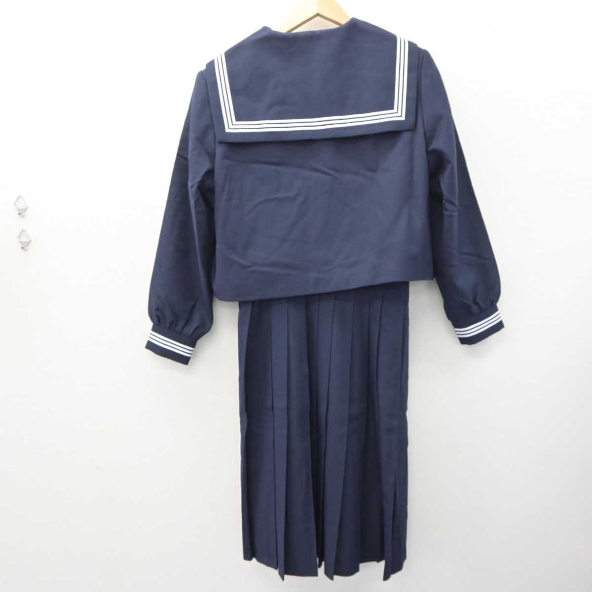 【中古】兵庫県 大久保中学校 女子制服 2点 (セーラー服・ジャンパースカート) sf063112