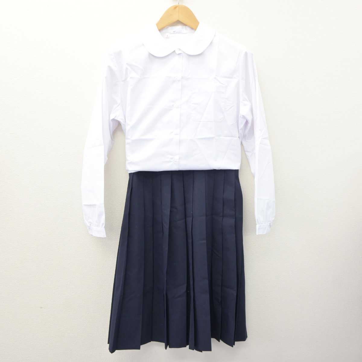 【中古】兵庫県 大久保中学校 女子制服 2点 (シャツ・スカート) sf063113