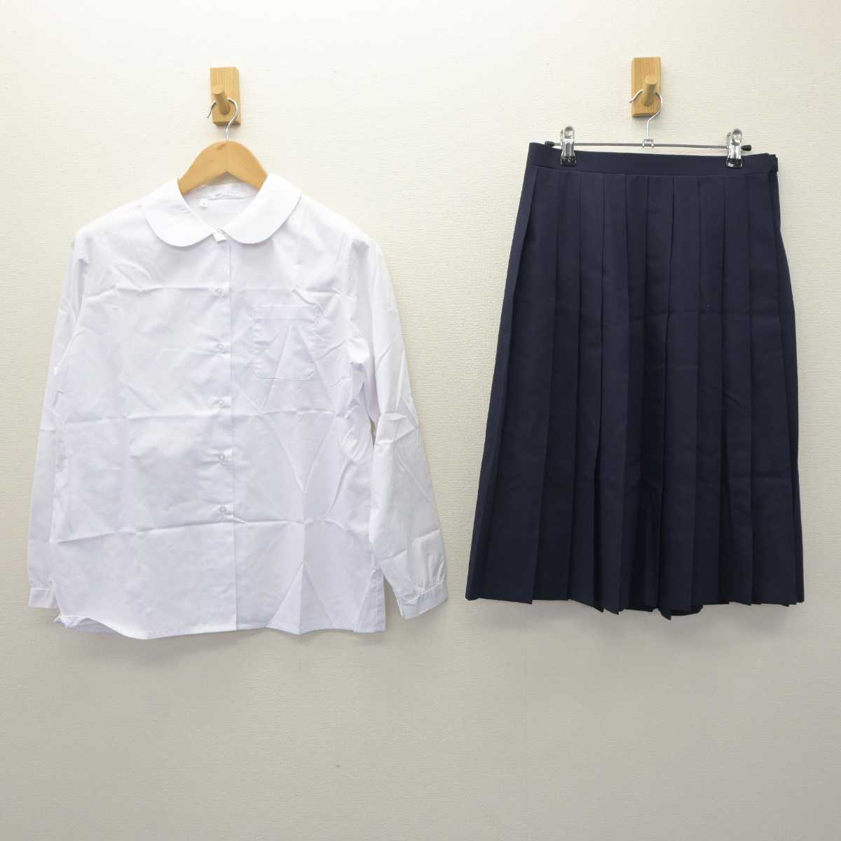 【中古】兵庫県 大久保中学校 女子制服 2点 (シャツ・スカート) sf063113