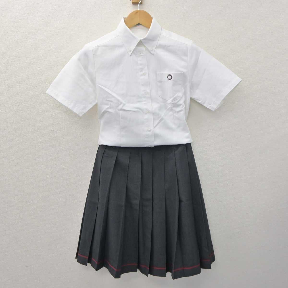 【中古】東京都 桜美林高等学校 女子制服 2点 (シャツ・スカート) sf063126