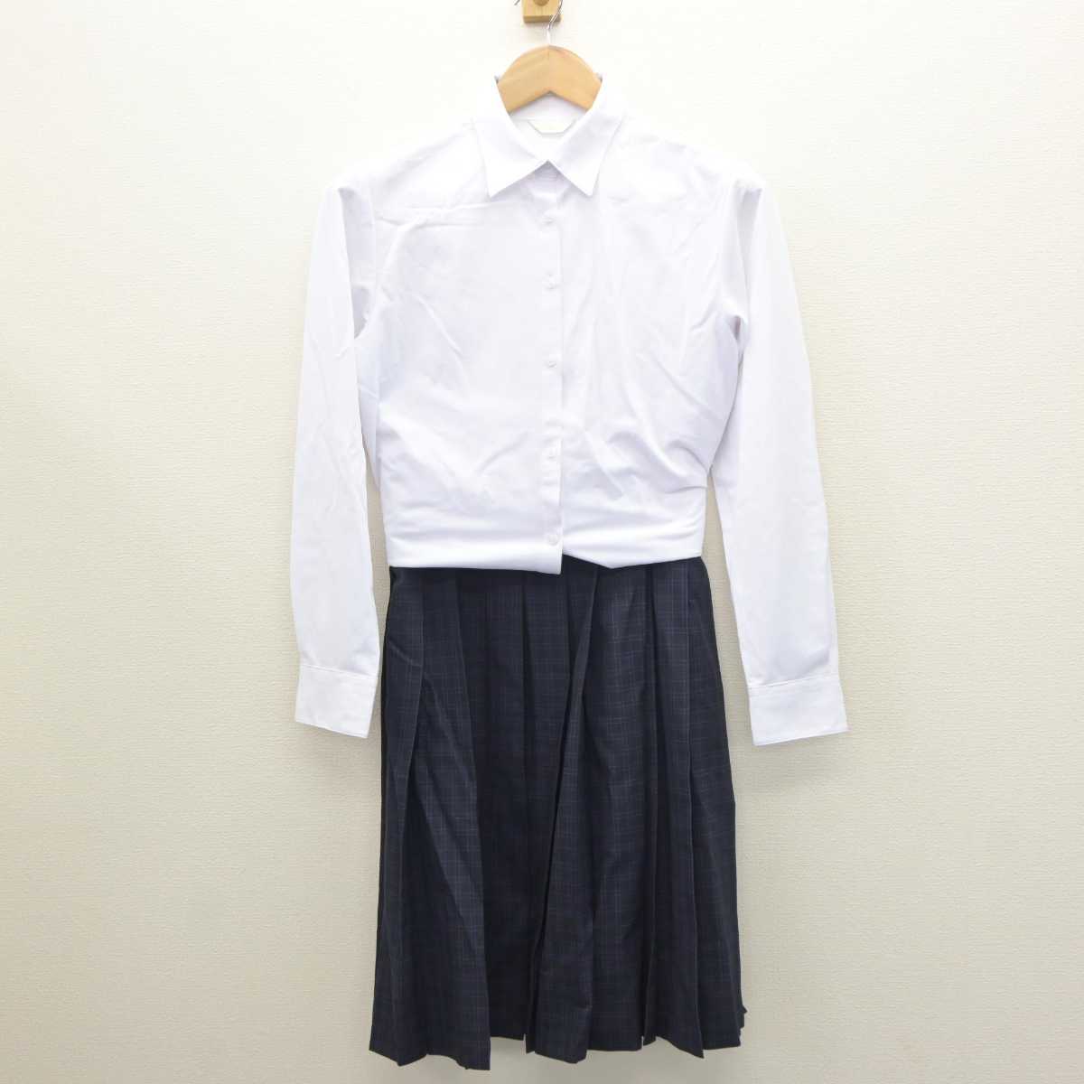 【中古】福岡県 福岡市中学標準服 女子制服 2点 (シャツ・スカート) sf063137