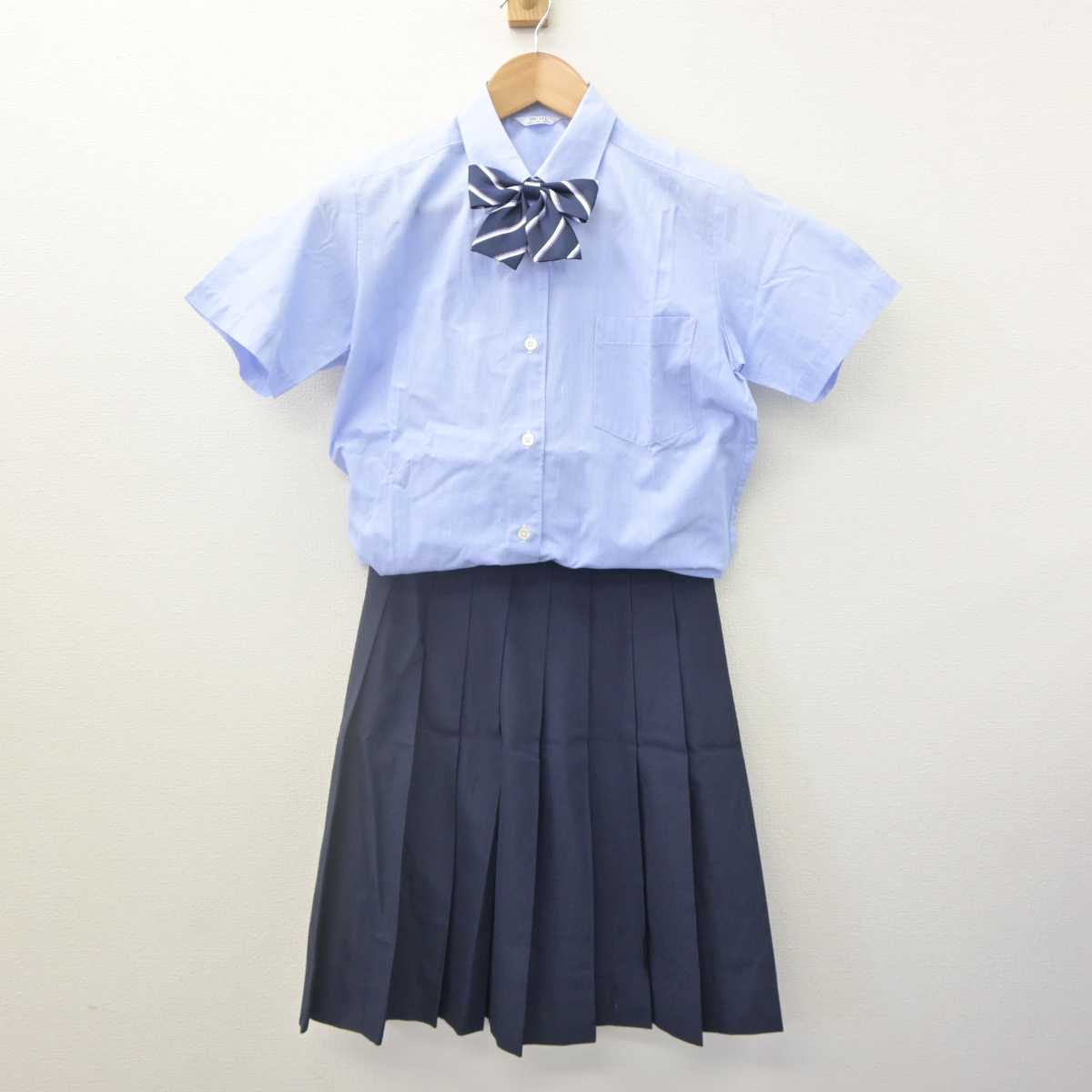 【中古】千葉県 鎌ヶ谷高等学校 女子制服 4点 (ニットベスト・シャツ・スカート) sf063155