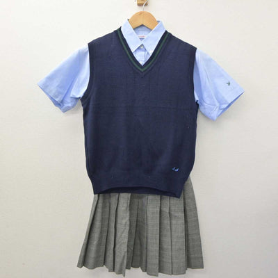 【中古】神奈川県 横浜創英高等学校 女子制服 3点 (ニットベスト・シャツ・スカート) sf063167