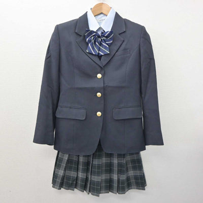 【中古】北海道 札幌旭丘高等学校 女子制服 5点 (ブレザー・ニット・シャツ・スカート) sf063171