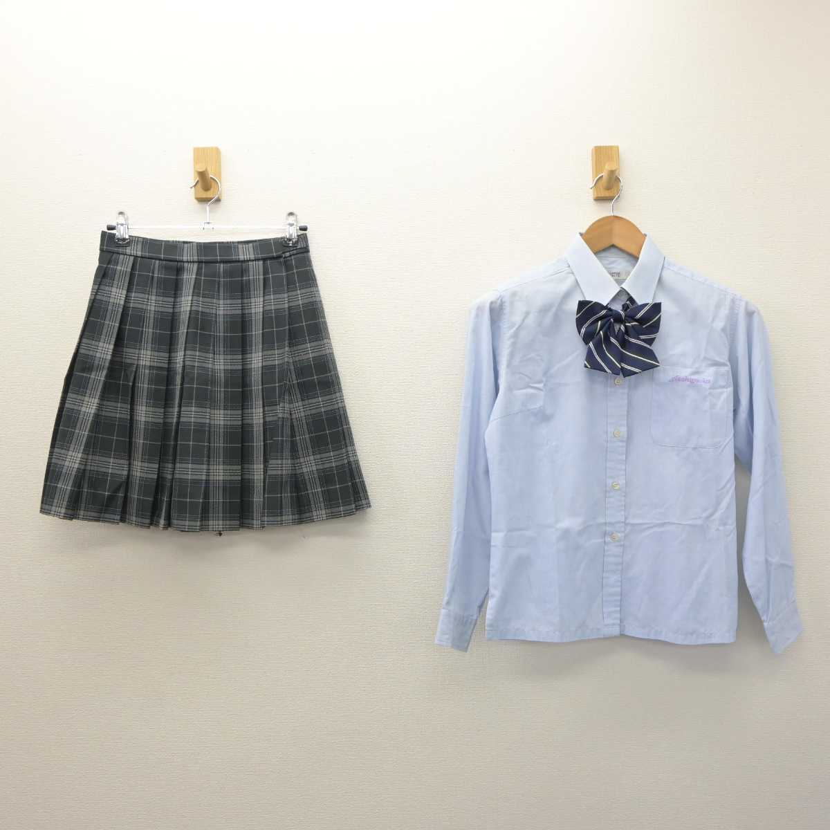 【中古】北海道 札幌旭丘高等学校 女子制服 5点 (ブレザー・ニット・シャツ・スカート) sf063171