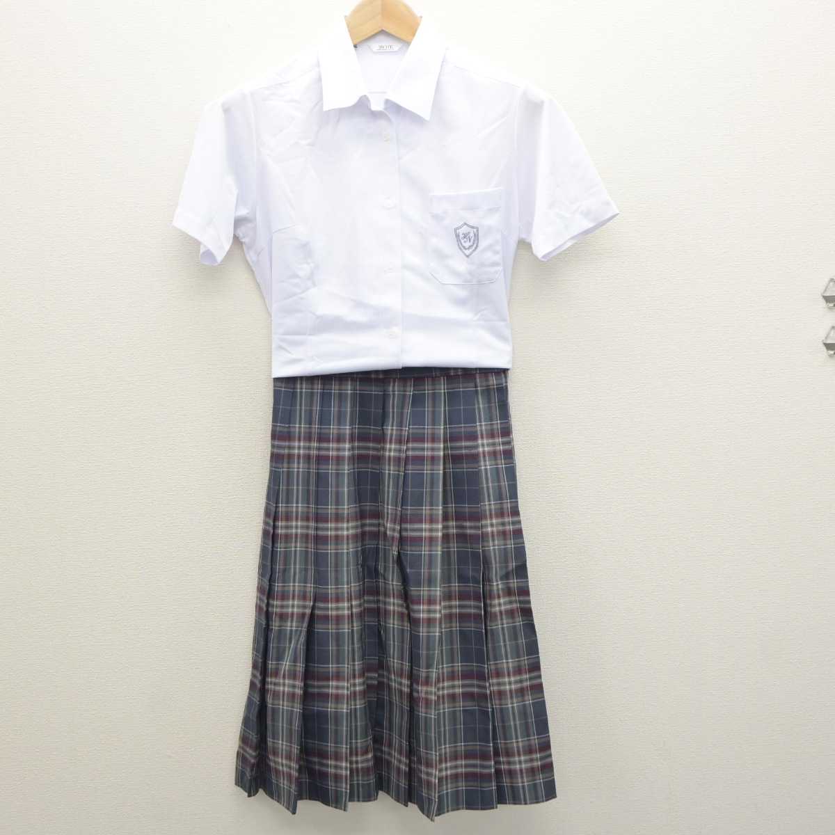 【中古】山口県 防府西高等学校 女子制服 2点 (シャツ・スカート) sf063207