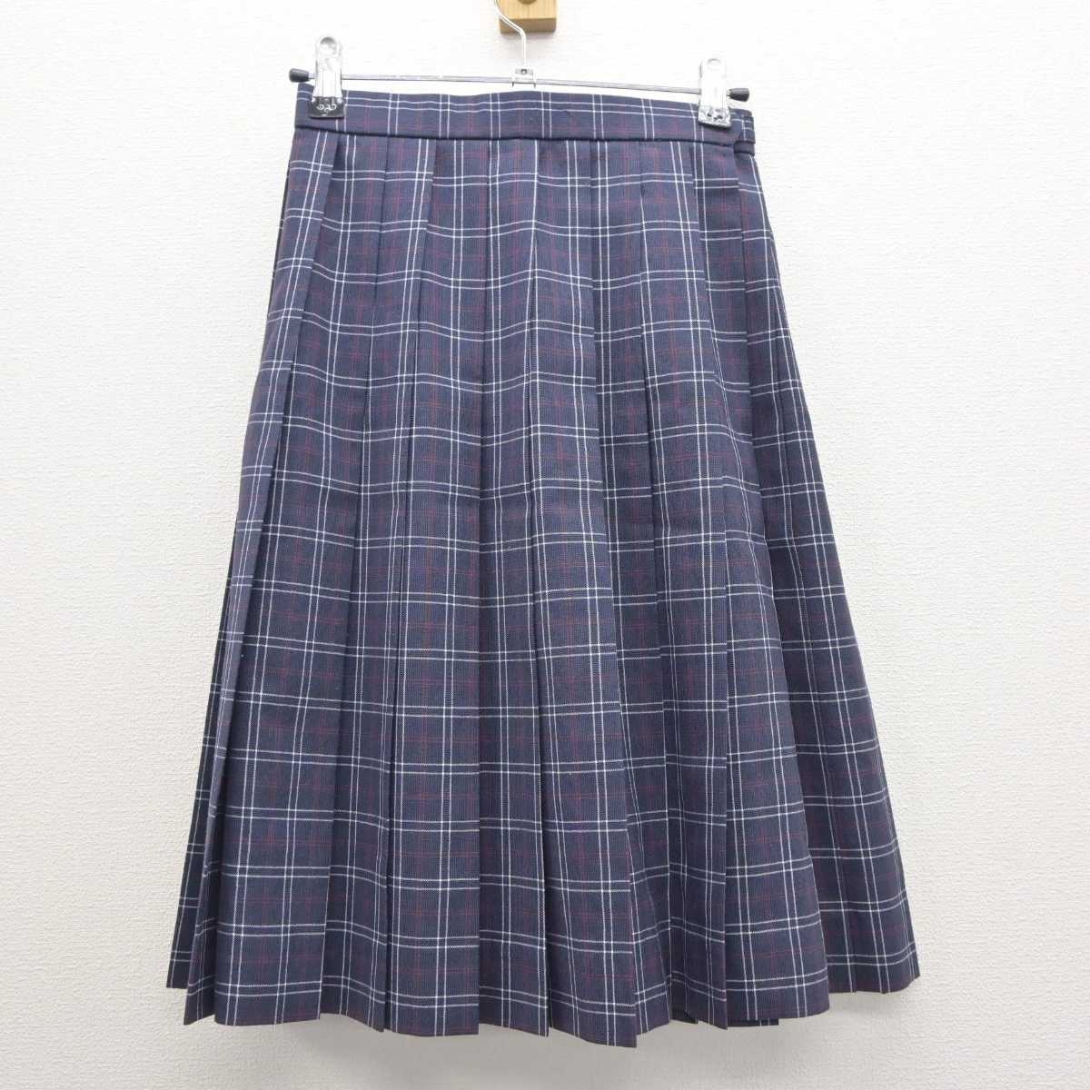 【中古】栃木県 星が丘中学校 女子制服 4点 (ニットベスト・シャツ・スカート) sf063227