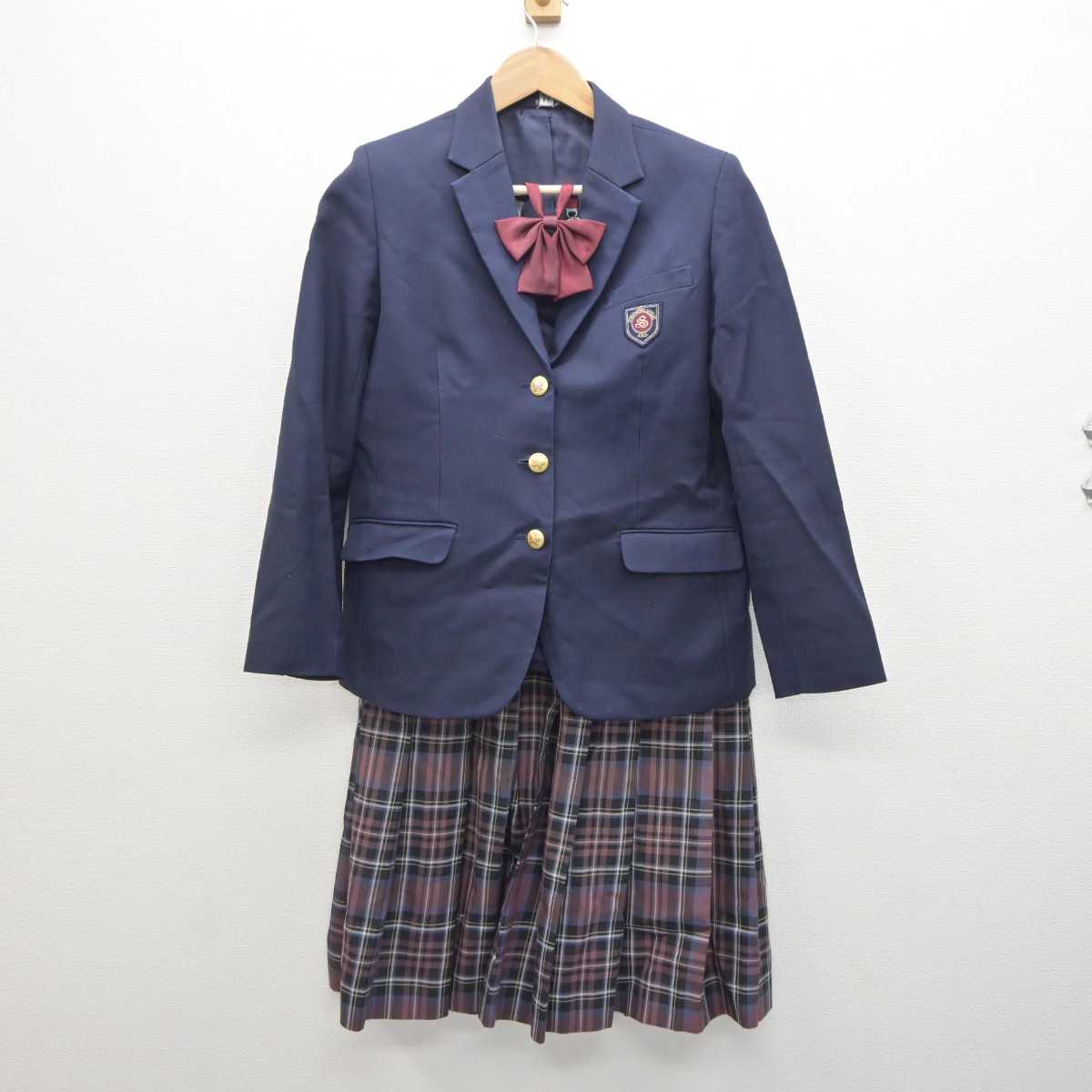 【中古】福島県 福島成蹊中学校 女子制服 4点 (ブレザー・スカート・スカート) sf063237