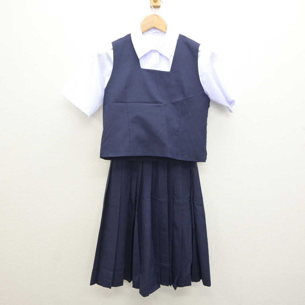 【中古】埼玉県 堀兼中学校 女子制服 3点 (ベスト・シャツ・スカート) sf063241