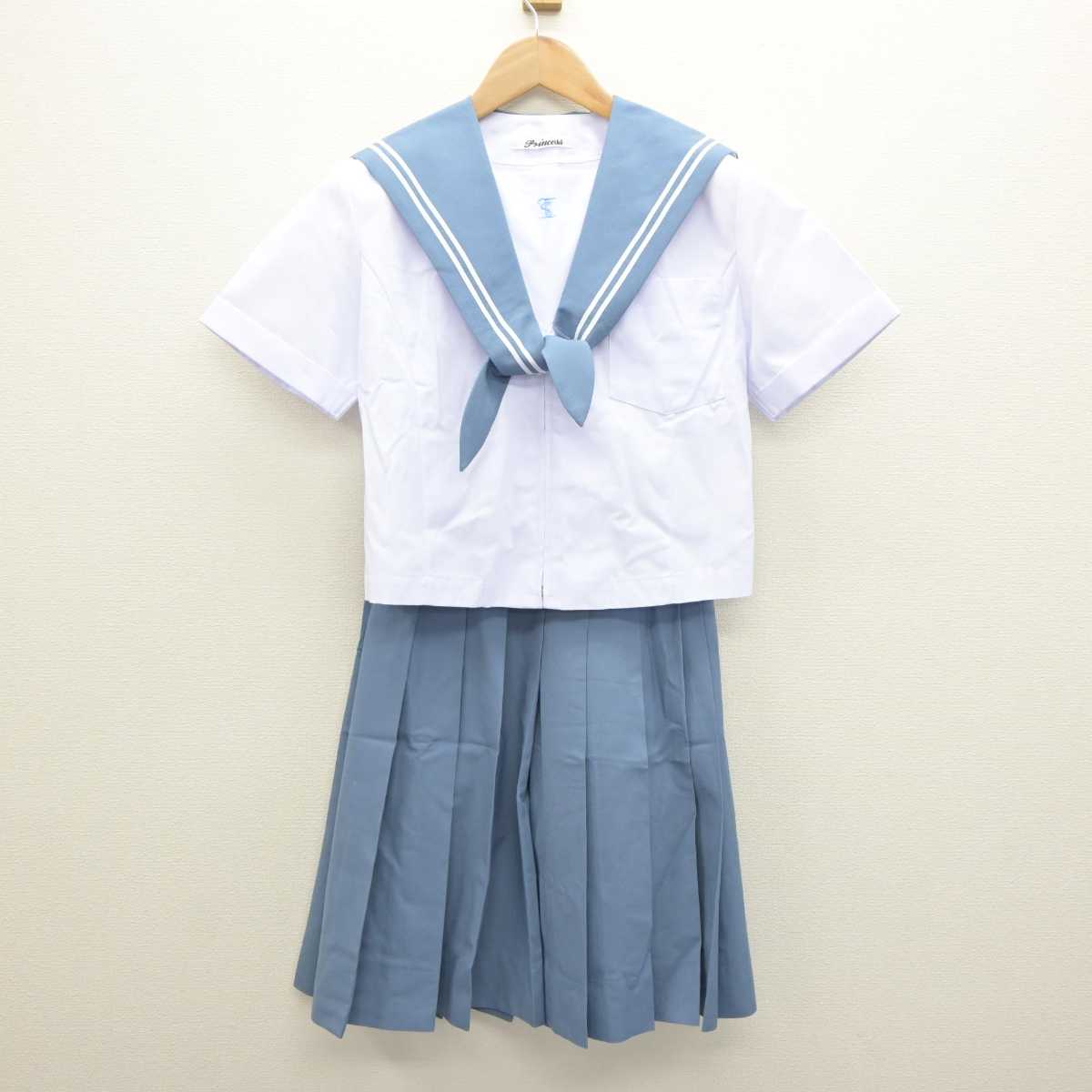 【中古】大分県 鶴崎高等学校 女子制服 2点 (セーラー服・スカート) sf063245