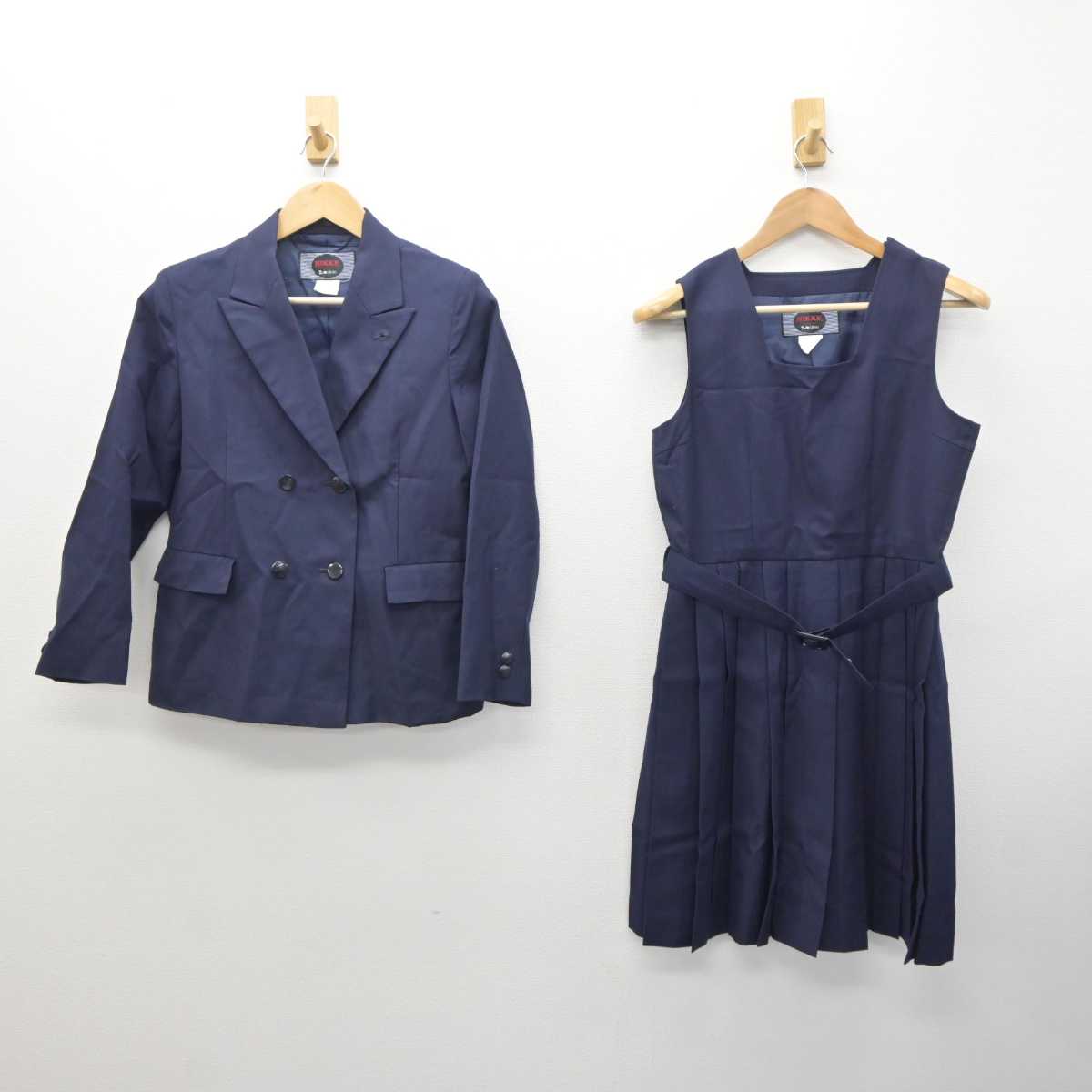 【中古】神奈川県 横浜平沼高等学校 女子制服 2点 (ブレザー・ジャンパースカート) sf063247