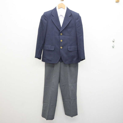 【中古】兵庫県 舞子中学校 男子制服 3点 (ブレザー・シャツ・ズボン) sf063251