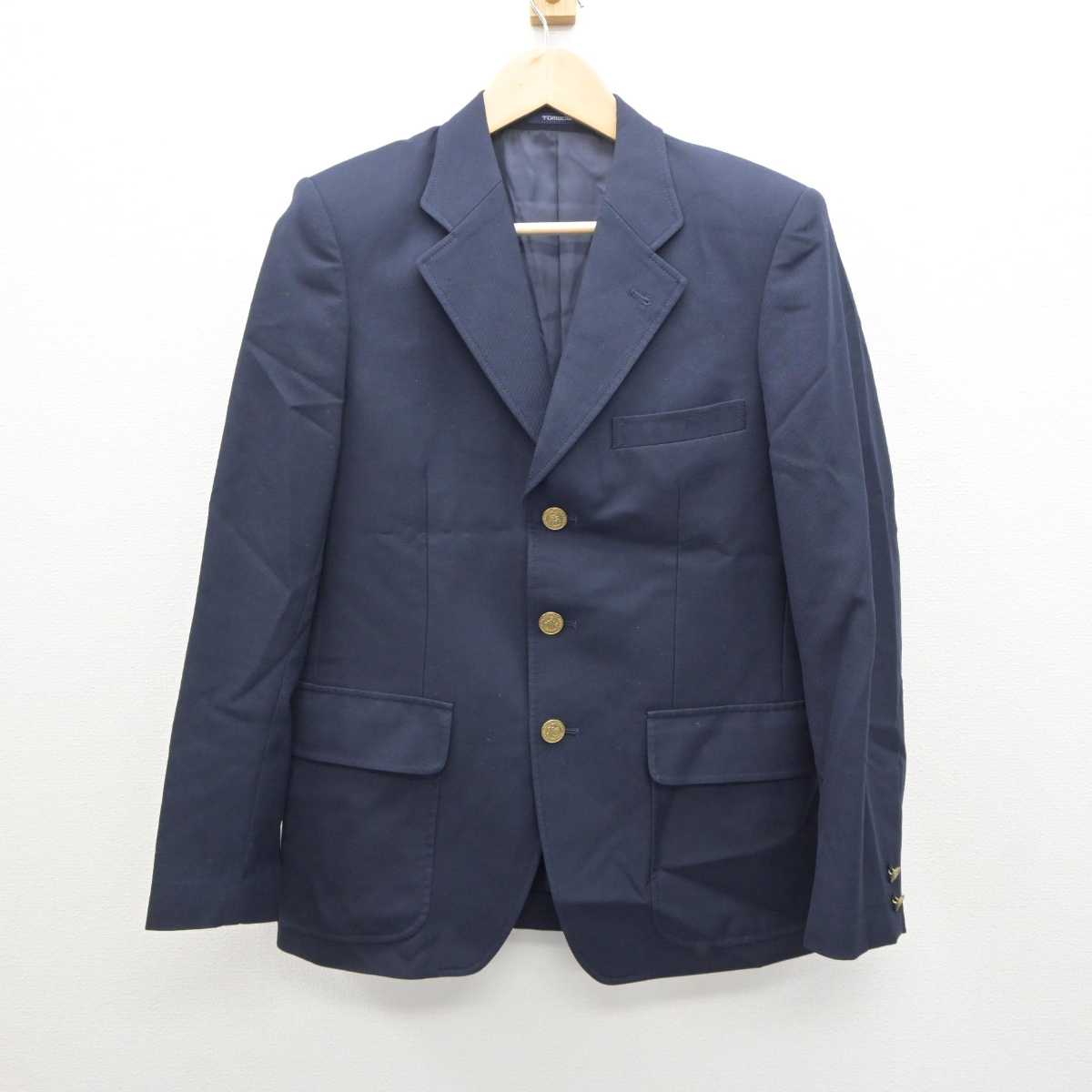 【中古】兵庫県 舞子中学校 男子制服 3点 (ブレザー・シャツ・ズボン) sf063252