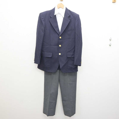 【中古】兵庫県 舞子中学校 男子制服 3点 (ブレザー・シャツ・ズボン) sf063253