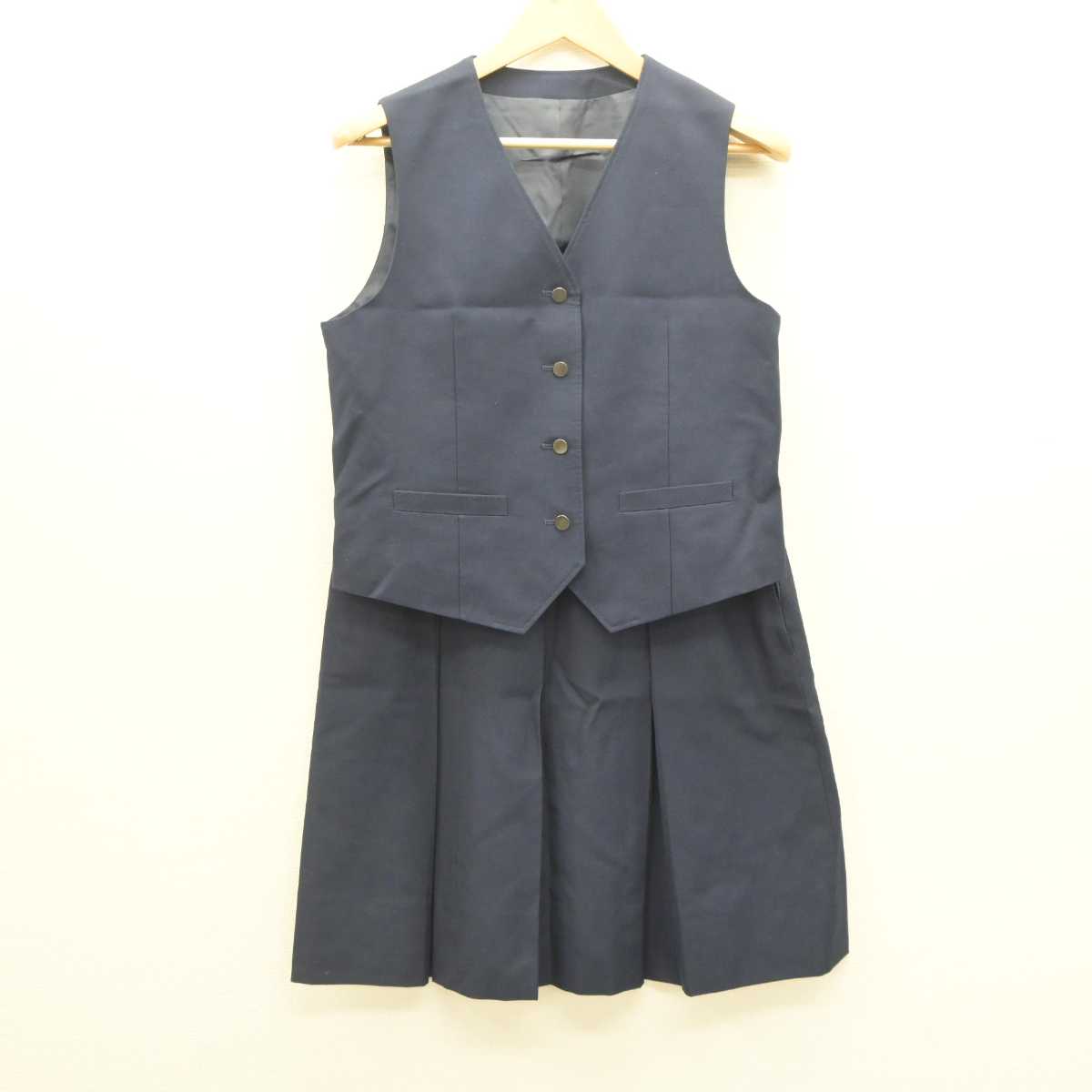 【中古】神奈川県 鴨志田中学校 女子制服 5点 (ブレザー・ベスト・スカート) sf063270