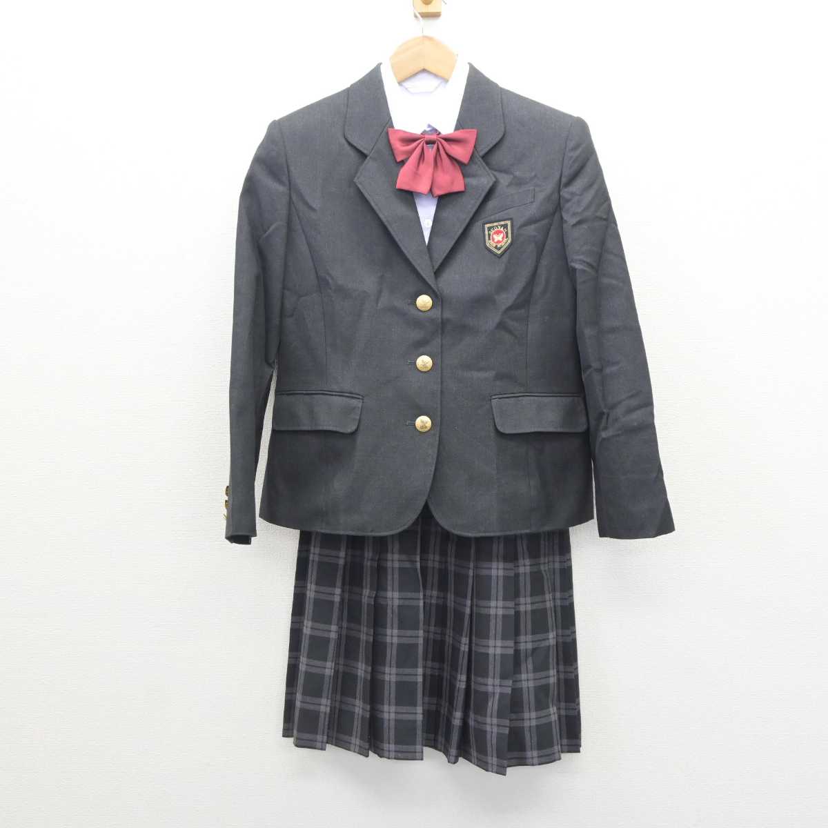 【中古】鹿児島県 樟南高等学校 女子制服 5点 (ブレザー・ベスト・シャツ・スカート) sf063286