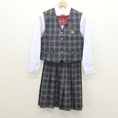 【中古】鹿児島県 樟南高等学校 女子制服 5点 (ブレザー・ベスト・シャツ・スカート) sf063287