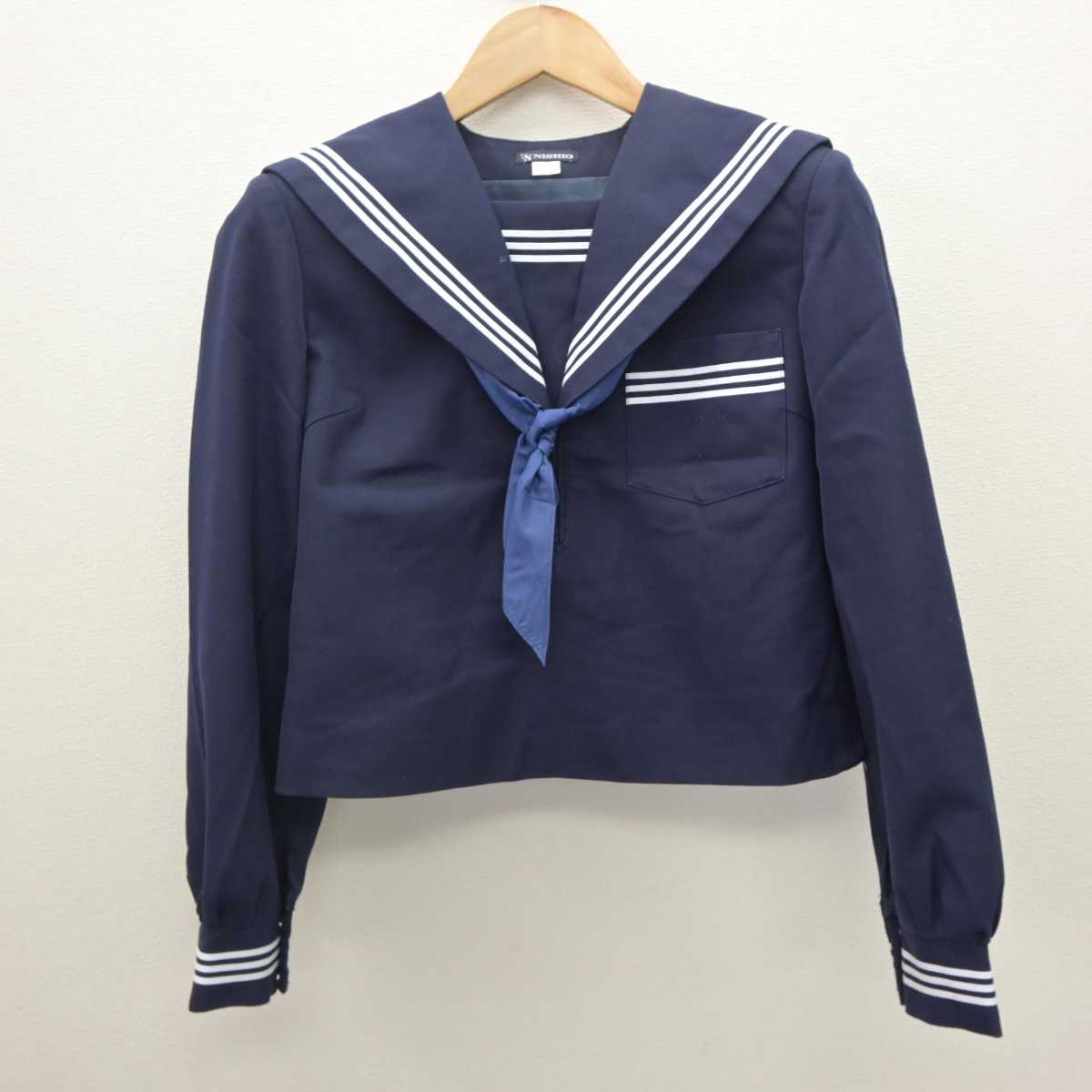 【中古】山口県 田布施中学校 女子制服 3点 (セーラー服・スカート) sf063304