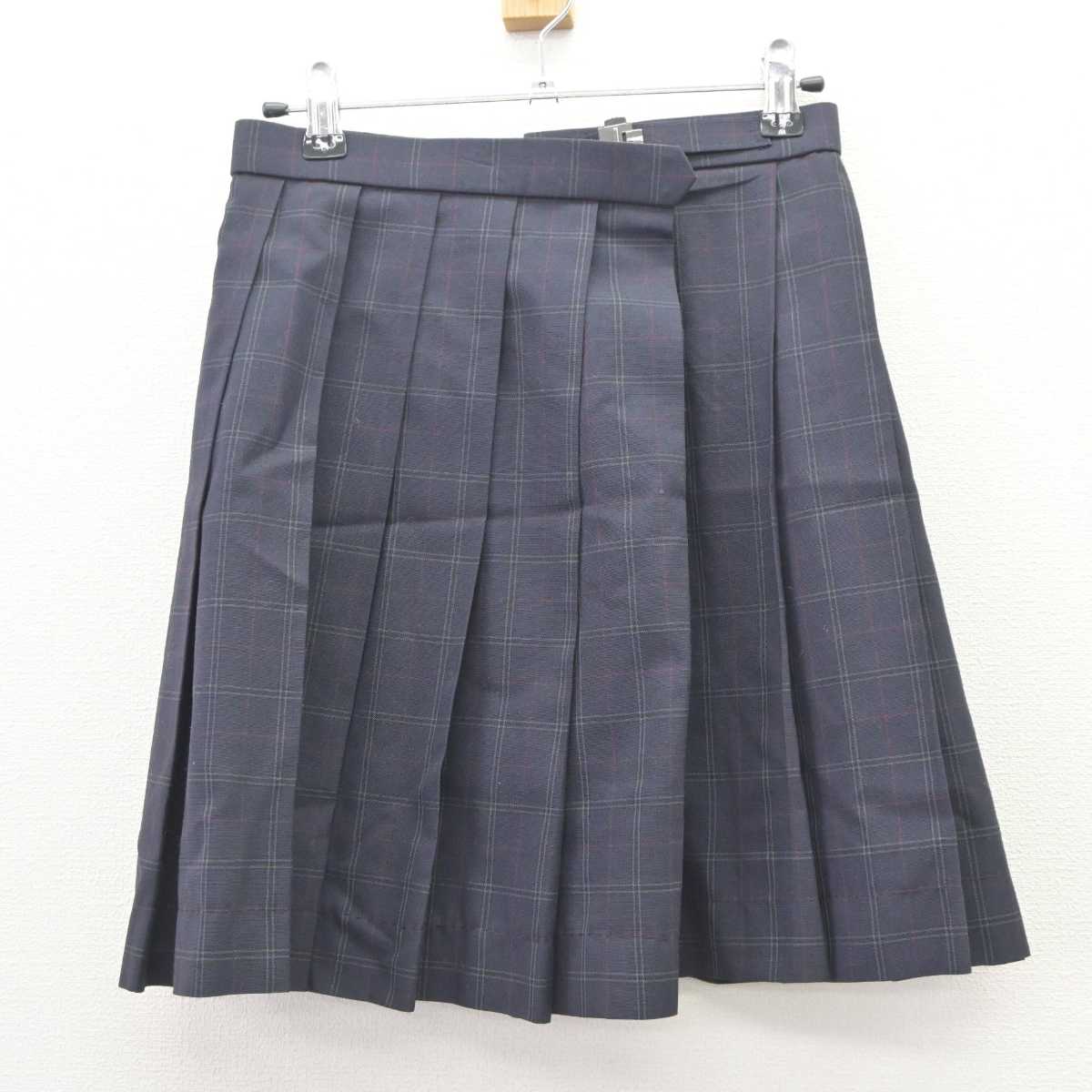 【中古】京都府 桂高等学校 女子制服 3点 (ニットベスト・シャツ・スカート) sf063325