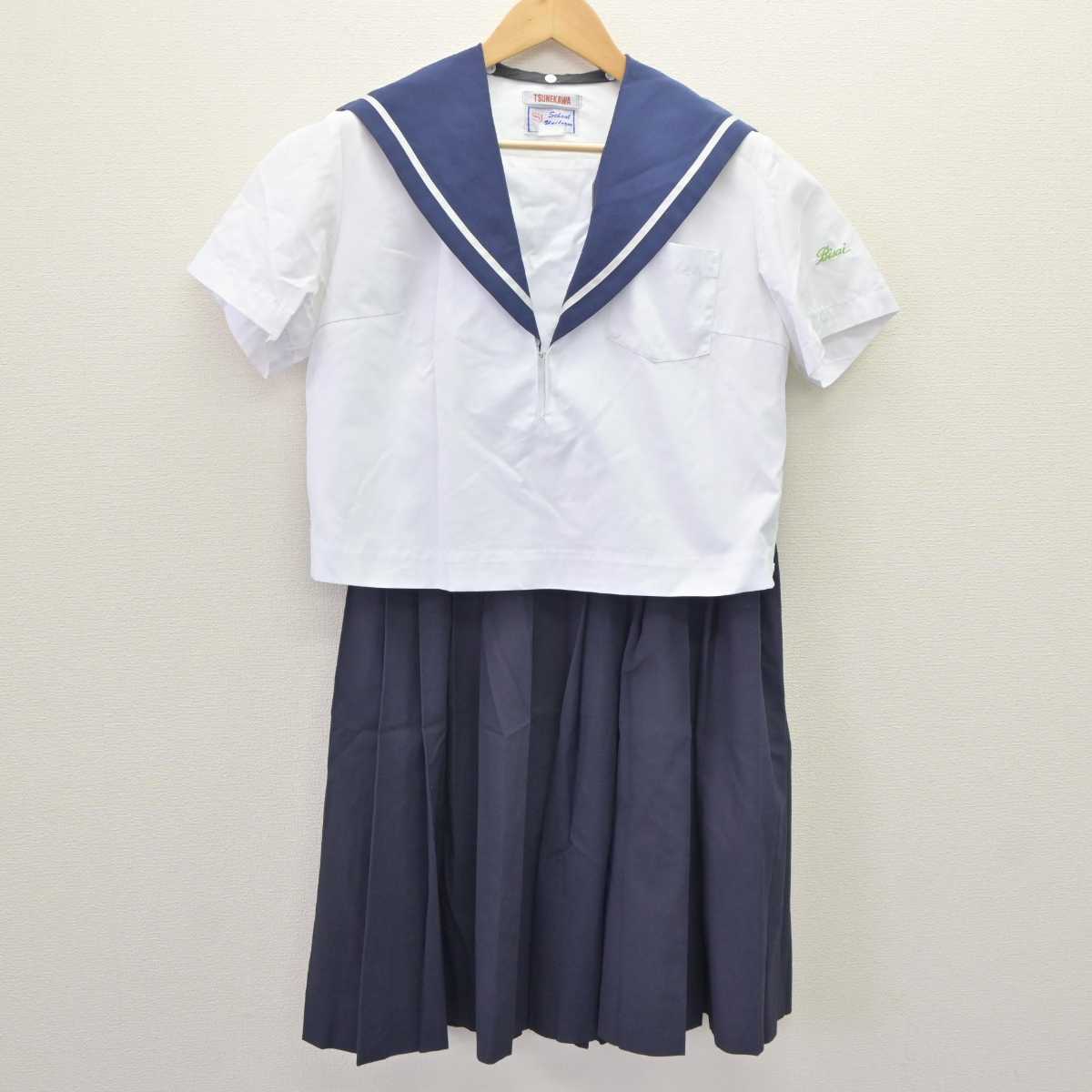 【中古】愛知県 尾西高等学校 女子制服 2点 (セーラー服・スカート) sf063336