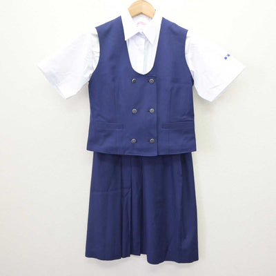 【中古】埼玉県 狭山経済高等学校 女子制服 3点 (ベスト・シャツ・スカート) sf063354