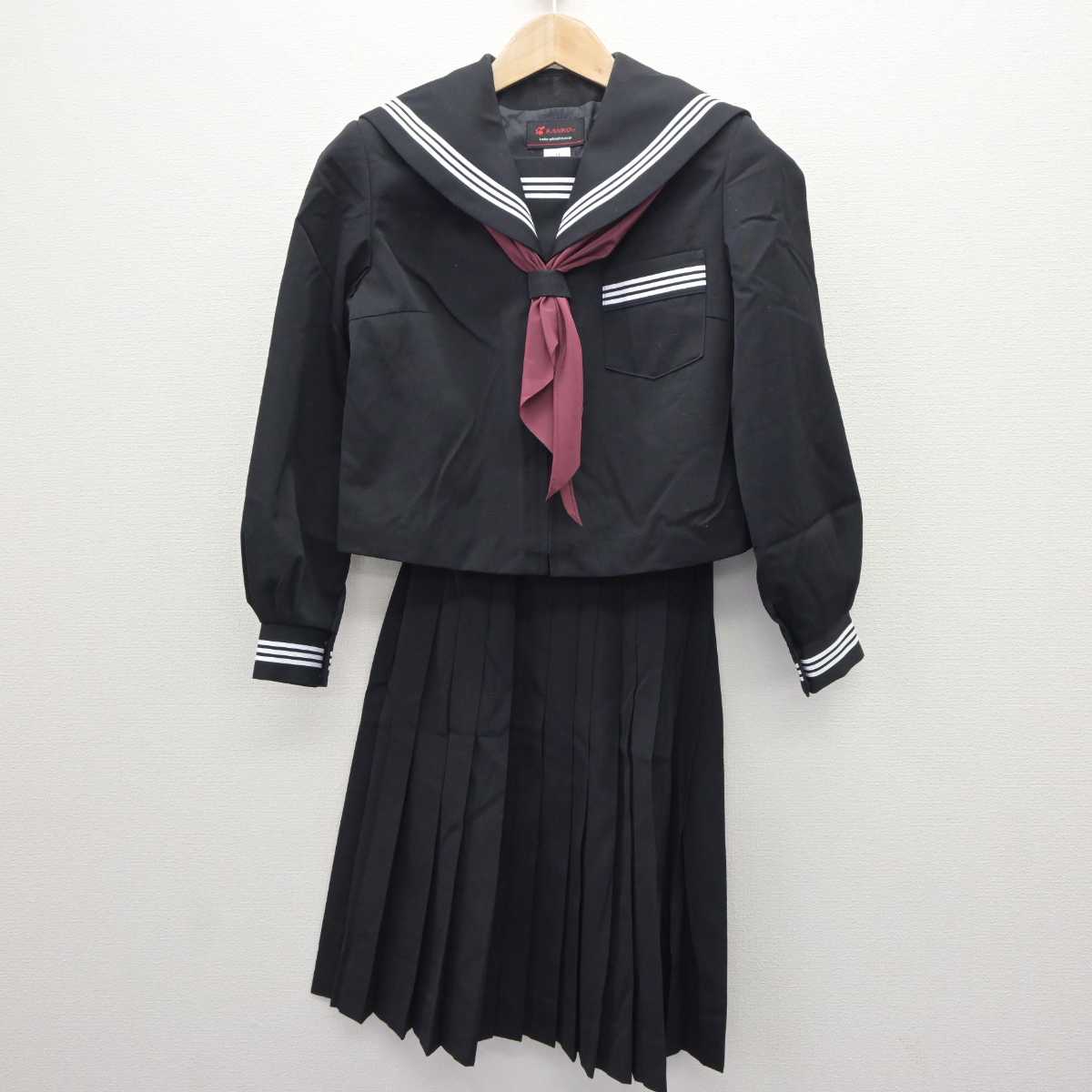 【中古】三重県 多気中学校 女子制服 3点 (セーラー服・スカート) sf063368