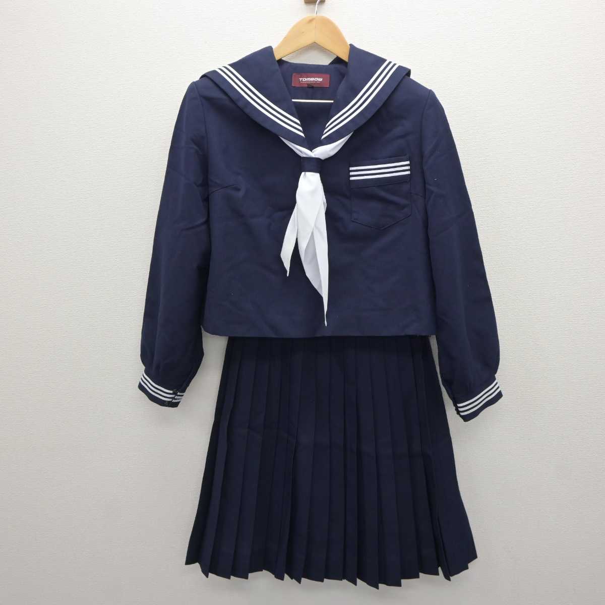 【中古】兵庫県 旭丘中学校 女子制服 3点 (セーラー服・スカート) sf063376