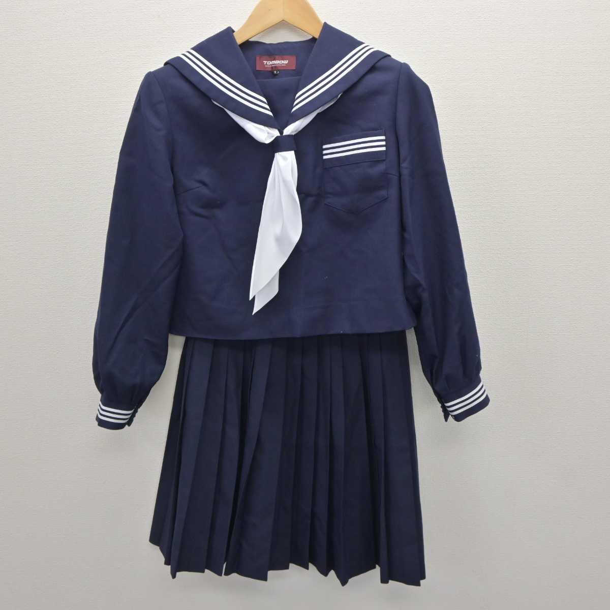 【中古】兵庫県 旭丘中学校 女子制服 3点 (セーラー服・スカート) sf063377