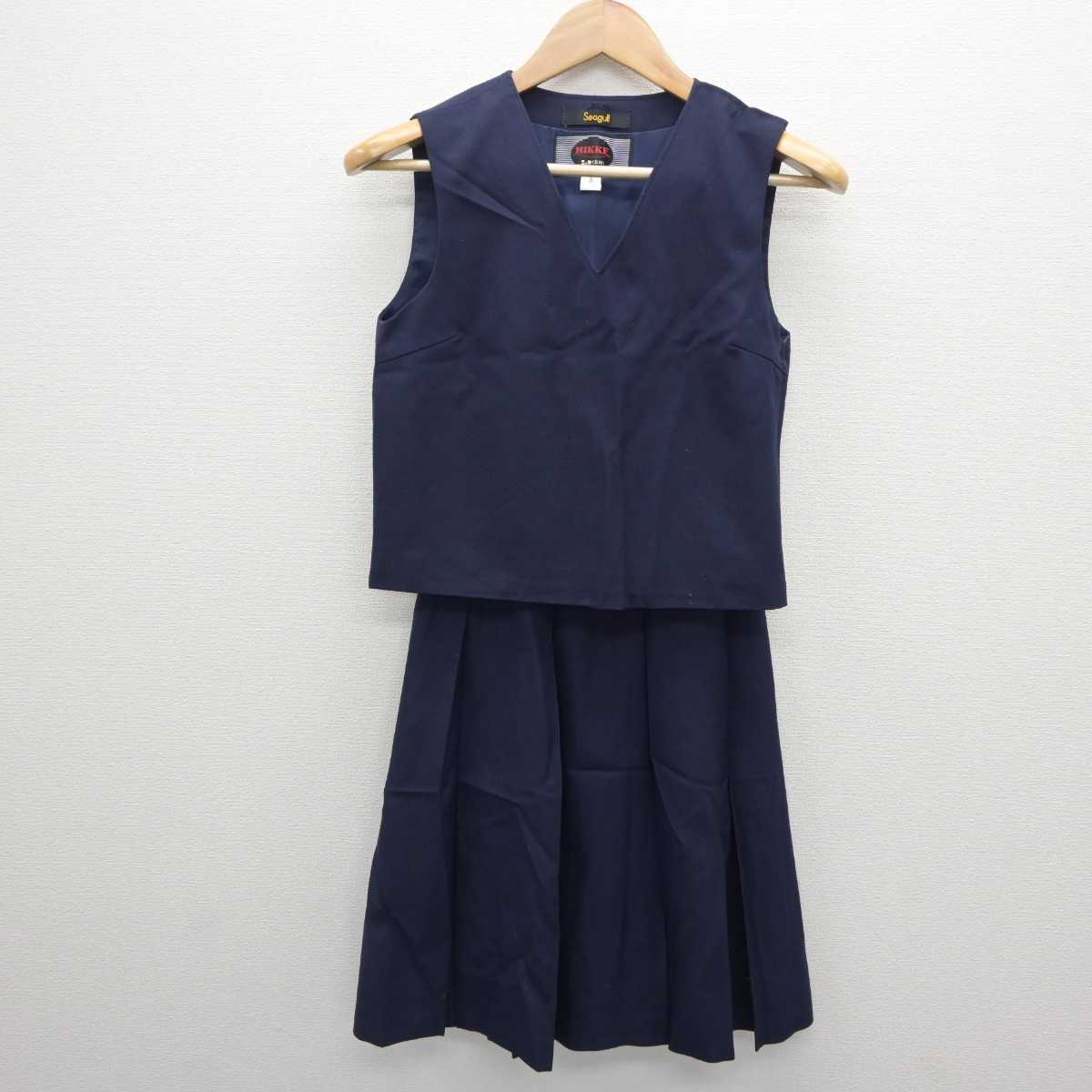 【中古】神奈川県 西谷中学校 女子制服 3点 (ブレザー・ベスト・スカート) sf063398