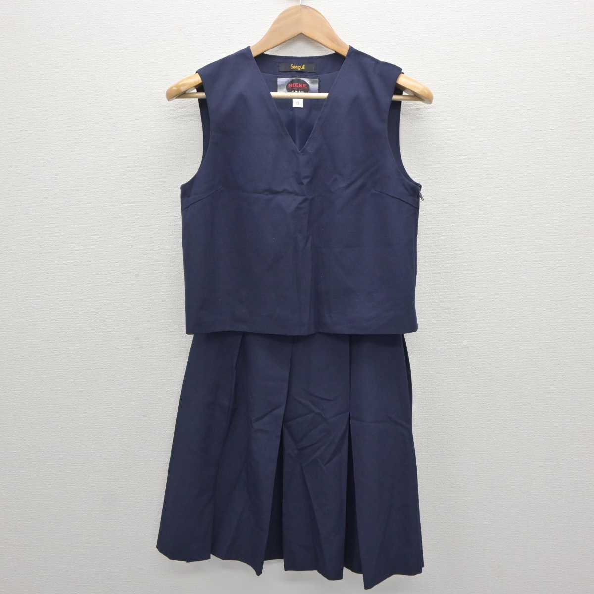 【中古】神奈川県 西谷中学校 女子制服 2点 (ベスト・スカート) sf063399