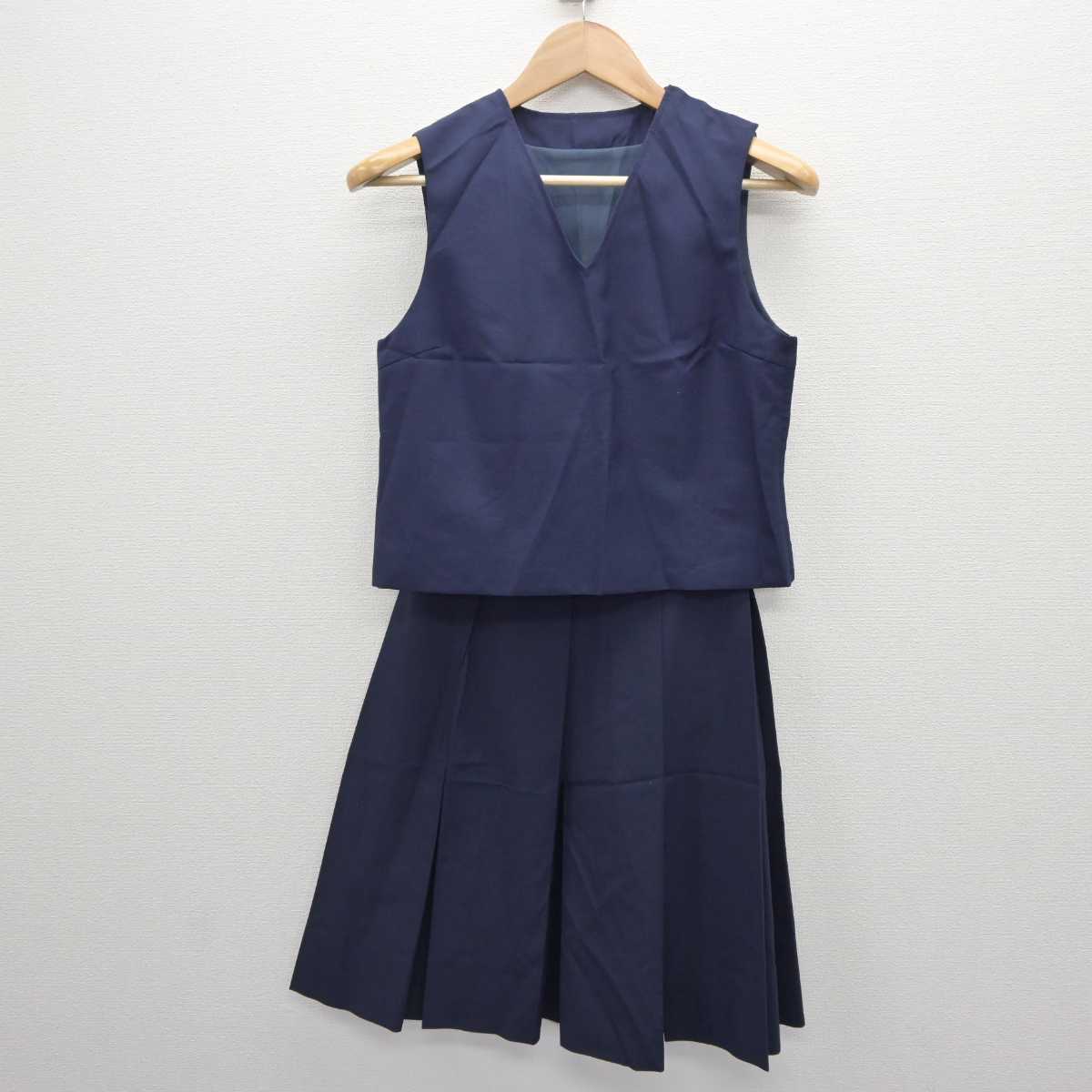 【中古】神奈川県 西谷中学校 女子制服 2点 (ベスト・スカート) sf063401