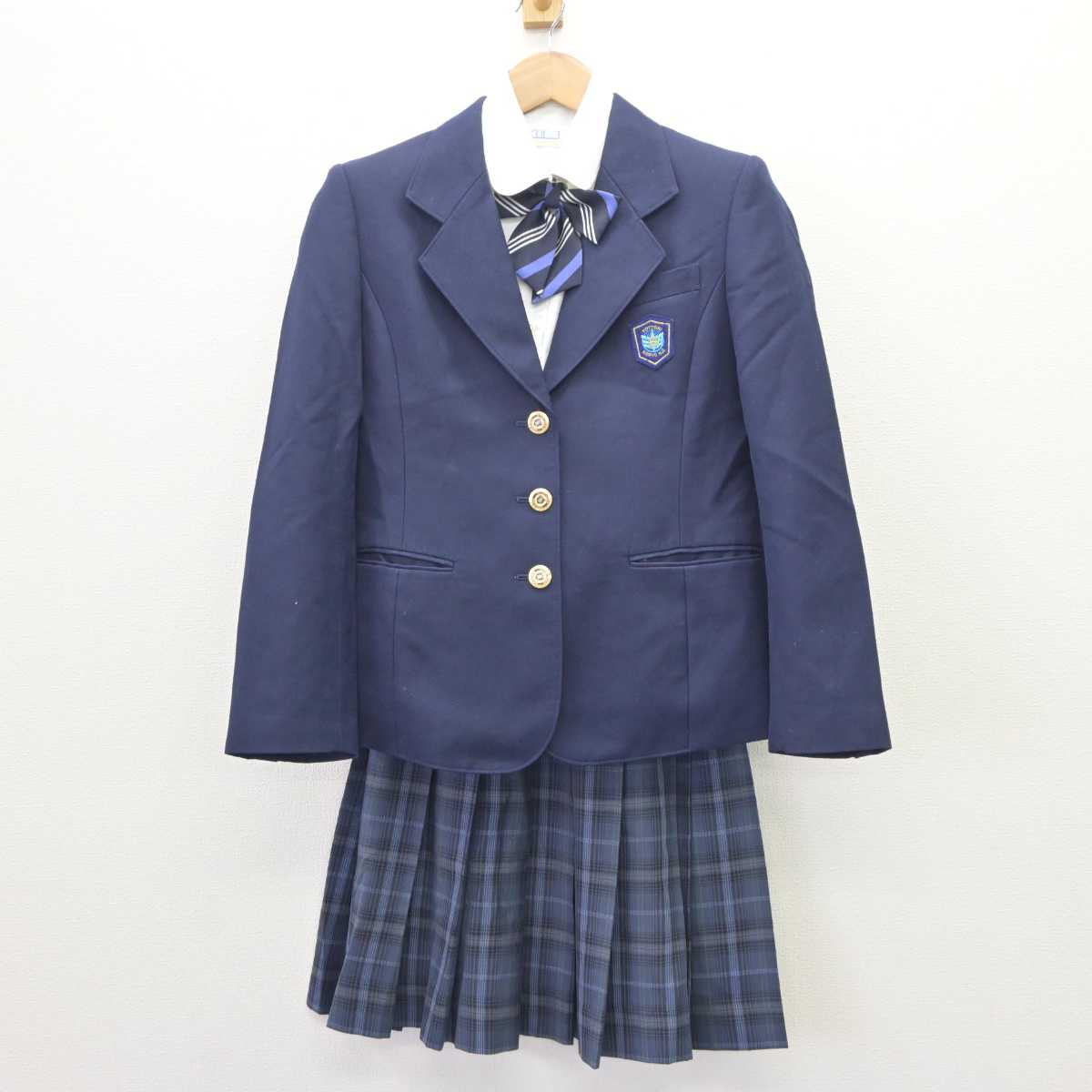 【中古】鳥取県 鳥取湖陵高等学校 女子制服 4点 (ブレザー・シャツ・スカート) sf063405