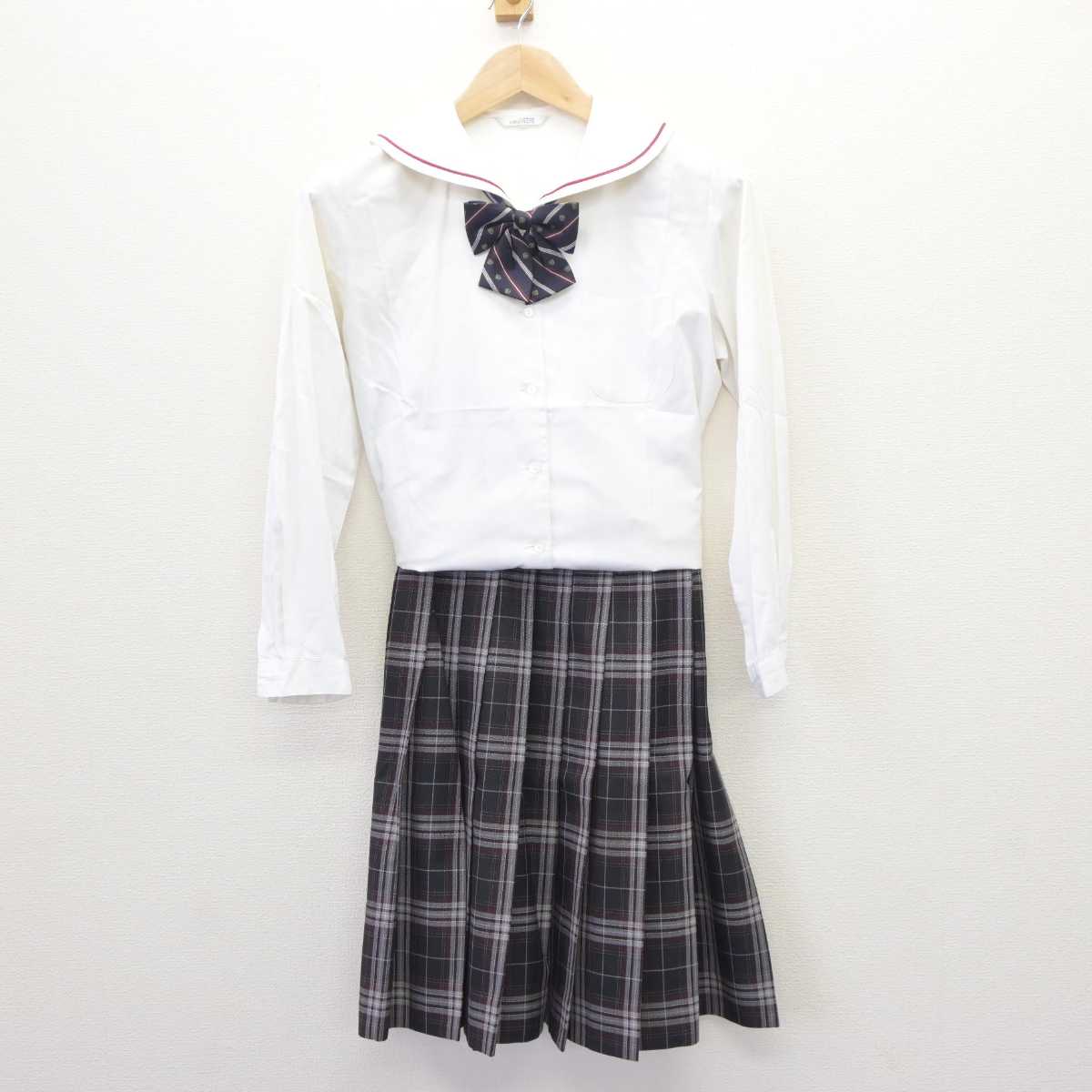 【中古】京都府 京都橘中学校 女子制服 4点 (ブレザー・シャツ・スカート) sf063412