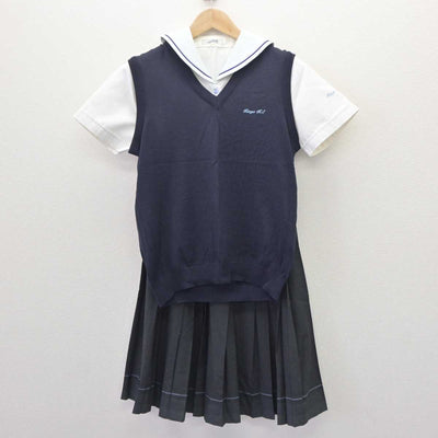 【中古】福岡県 光陵高等学校 女子制服 4点 (ニット・シャツ・スカート) sf063416