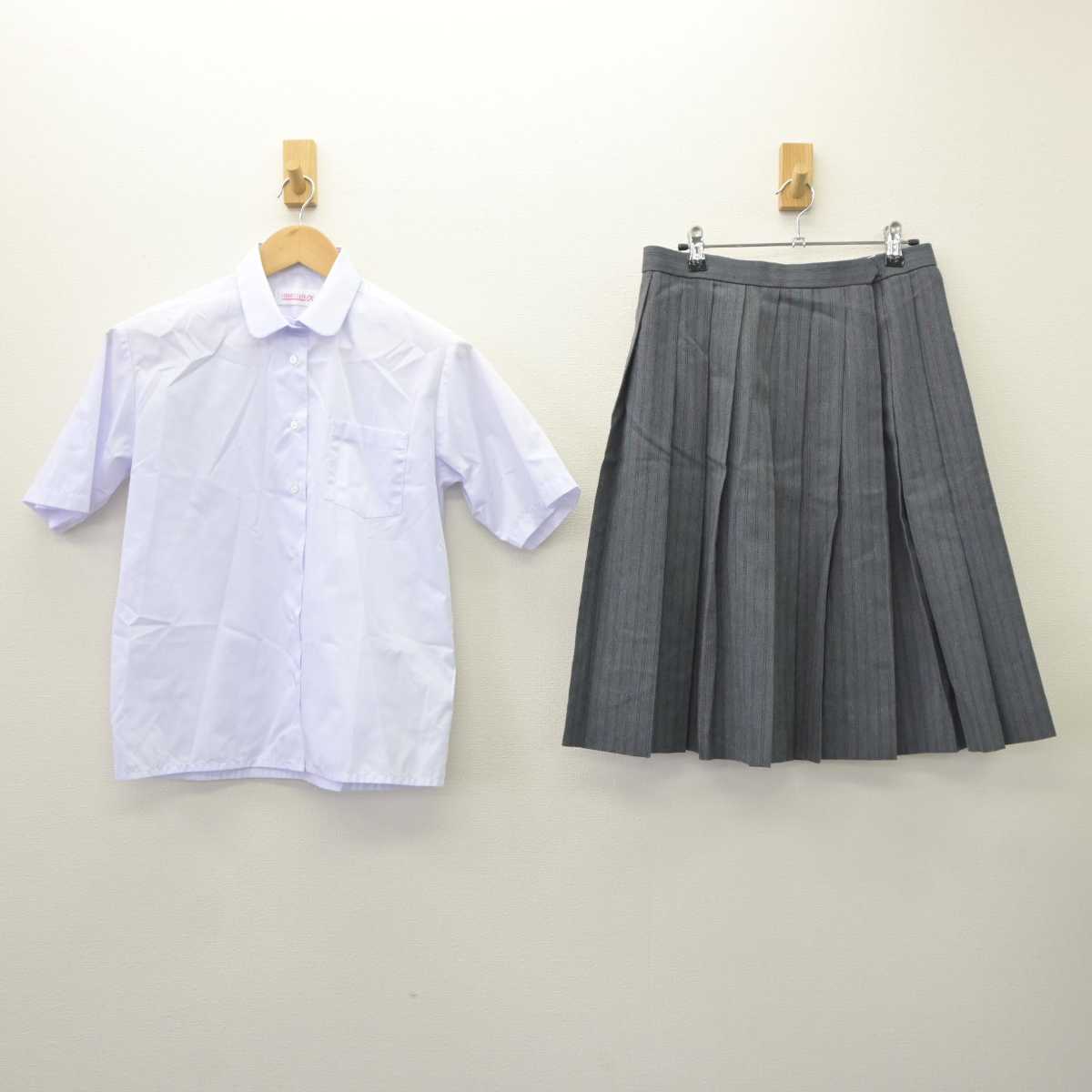 【中古】宮城県 亘理中学校 女子制服 2点 (シャツ・スカート) sf063428