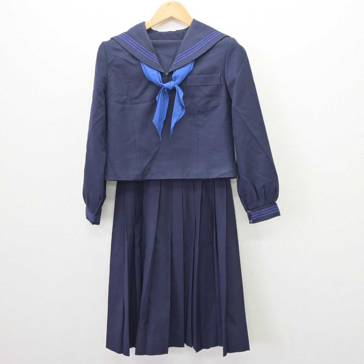 【中古】茨城県 龍ケ崎市立城西中学校 女子制服 3点 (セーラー服・スカート) sf063431