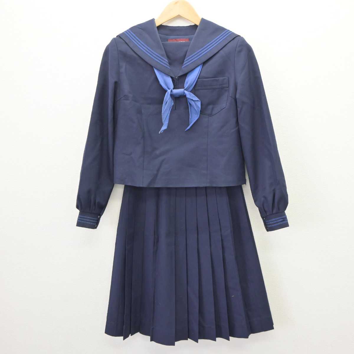 【中古】茨城県 龍ケ崎市立城西中学校 女子制服 3点 (セーラー服・スカート) sf063432